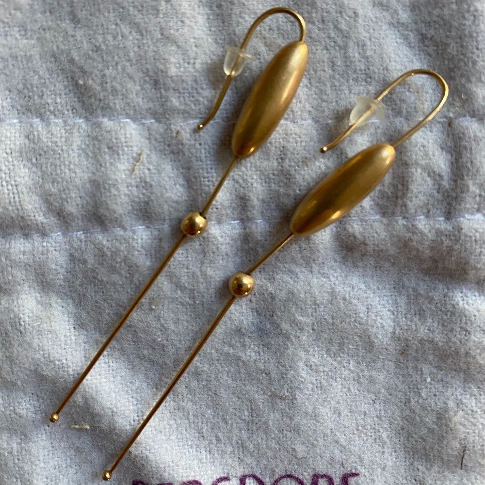 Ted Muehling 14k Long Egg Chains Earrings